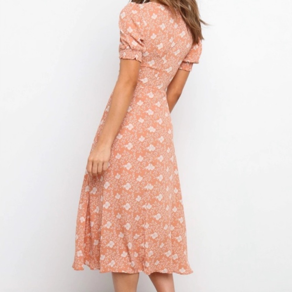 Petal & Pup Orange Floral Midi Dress - Picture 7 of 12